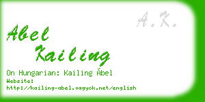 abel kailing business card